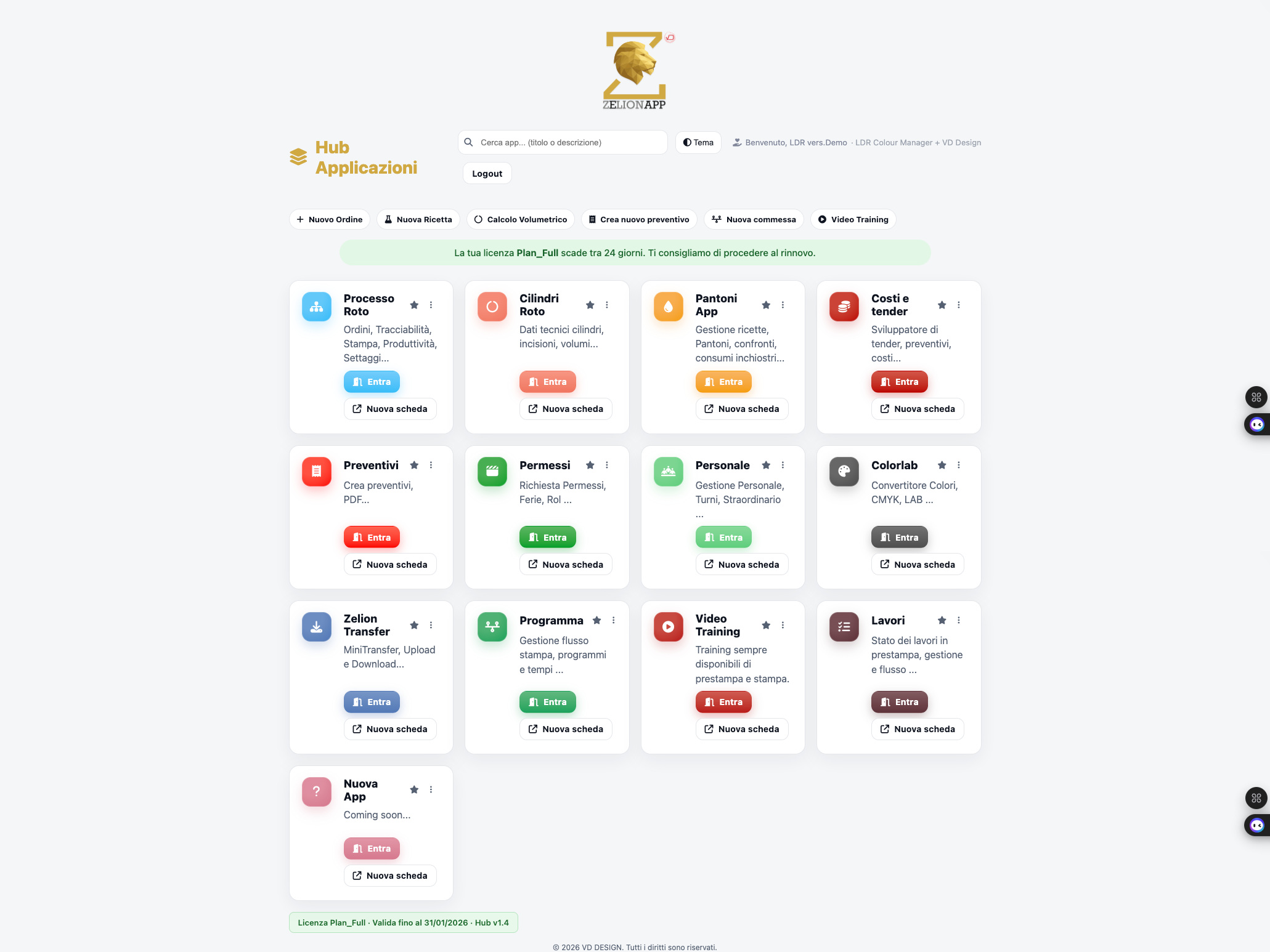Mockup grande dell'Hub ZelionApp